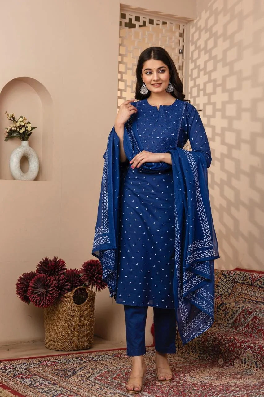 Cotton Kurti Bottom With Dupatta