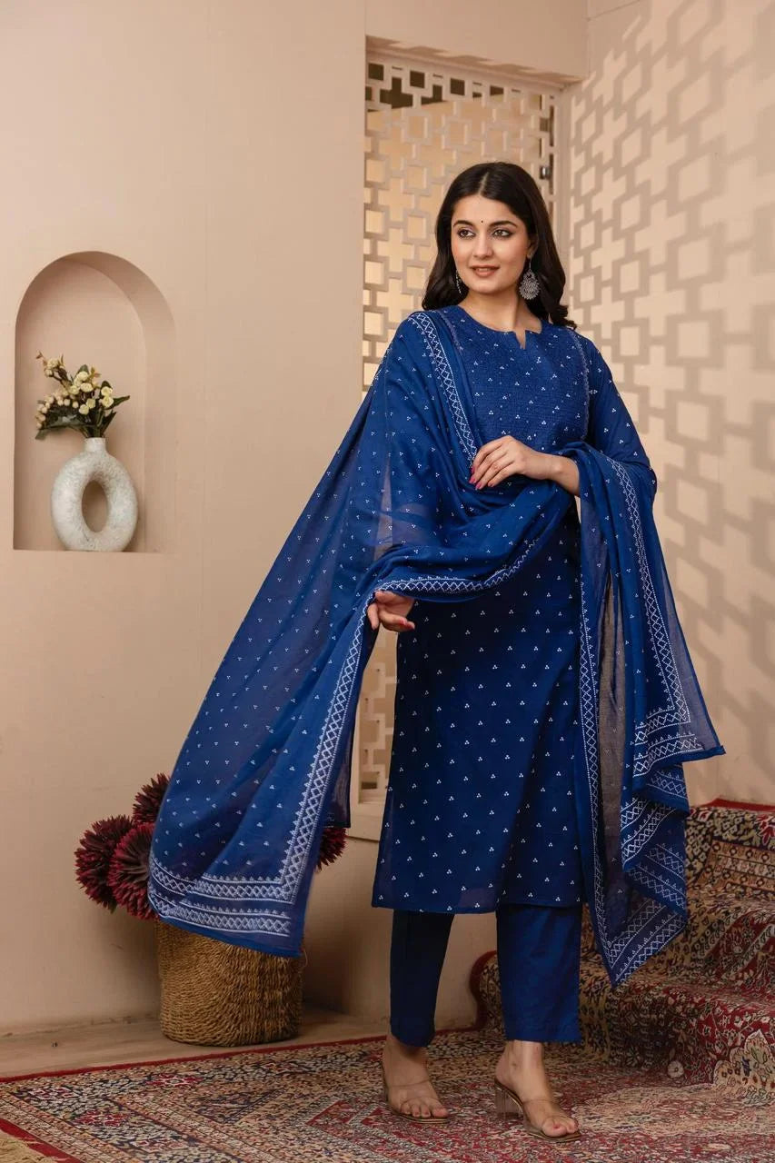 Cotton Kurti Bottom With Dupatta